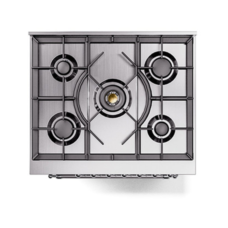 ILVE Nostalgie II Noblesse 30 in Dual Fuel Range, Graphite Matte/Chrome, Natural Gas