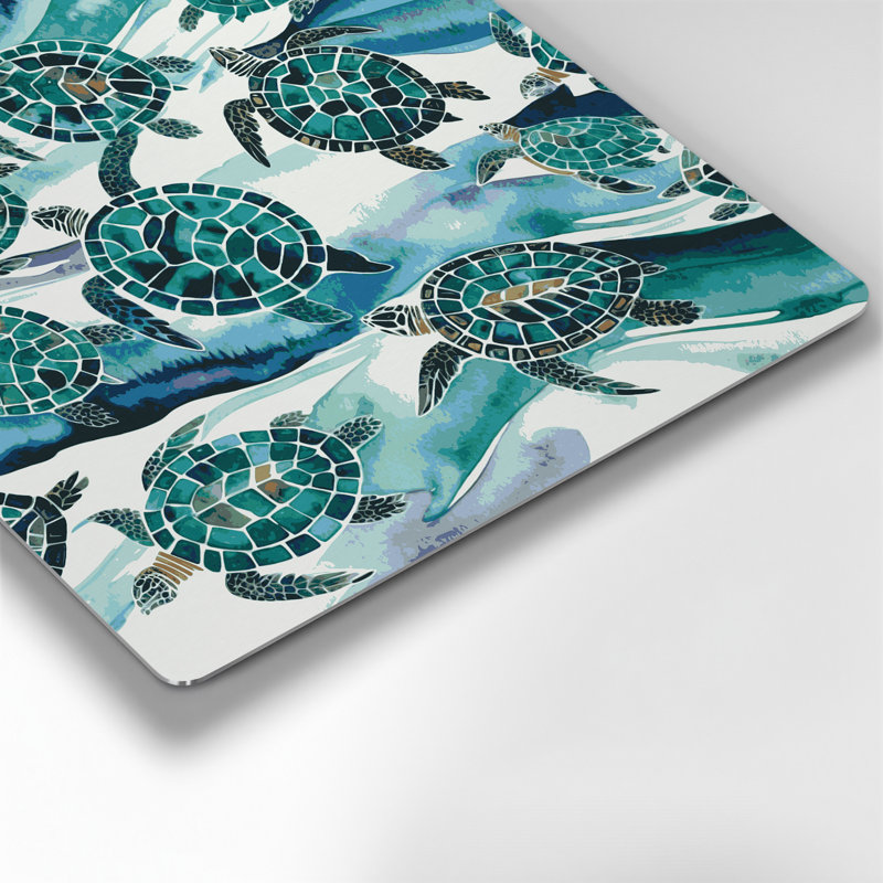 Art mural hawaïen à motif Honu bleu