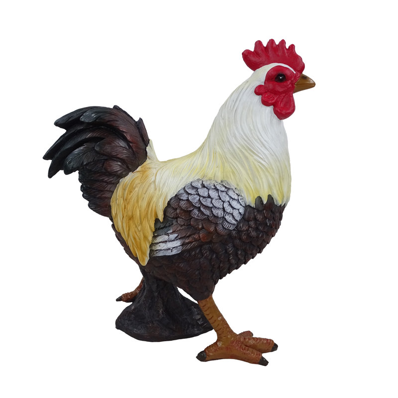 Polyresin Rooster Statue Decor
