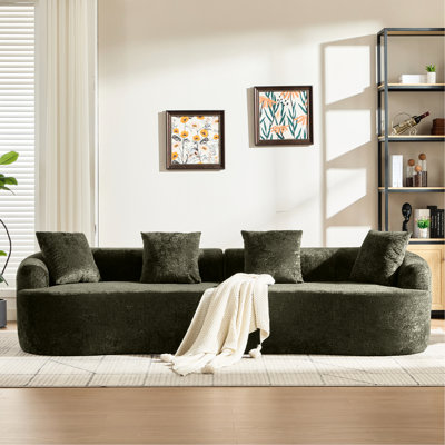 Petite chenille courbée, 3 coussins, mousse mémoire, sans assemblage, pour appartements rustiques avec art
