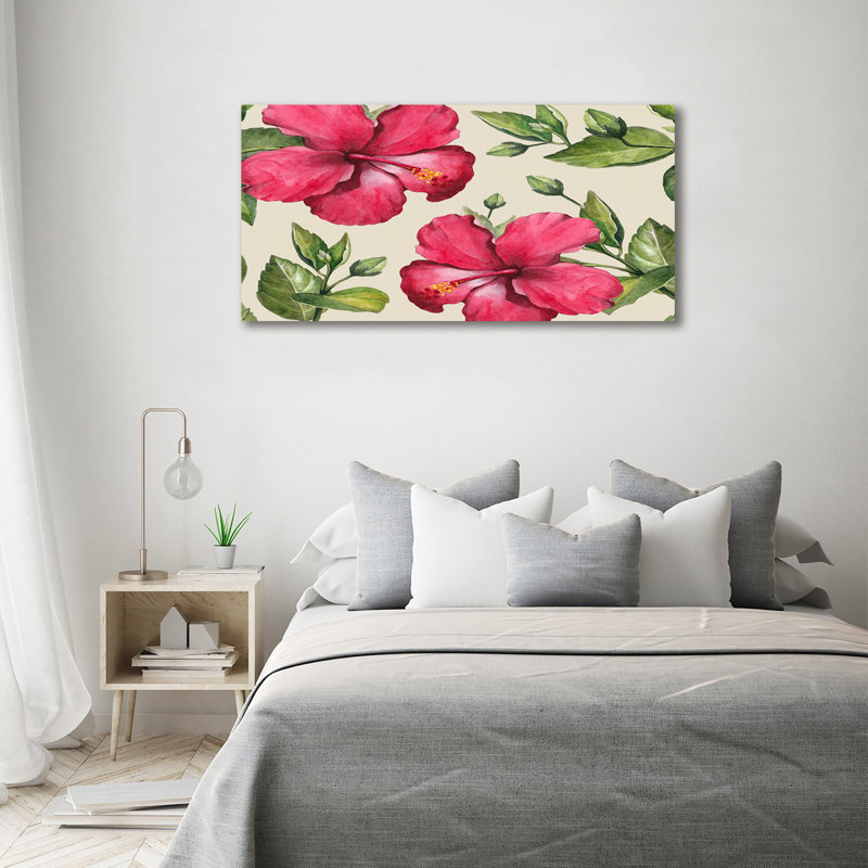 Pink Hibiscus - Wrapped Canvas Print, 70cm H x 140cm W, Canvas