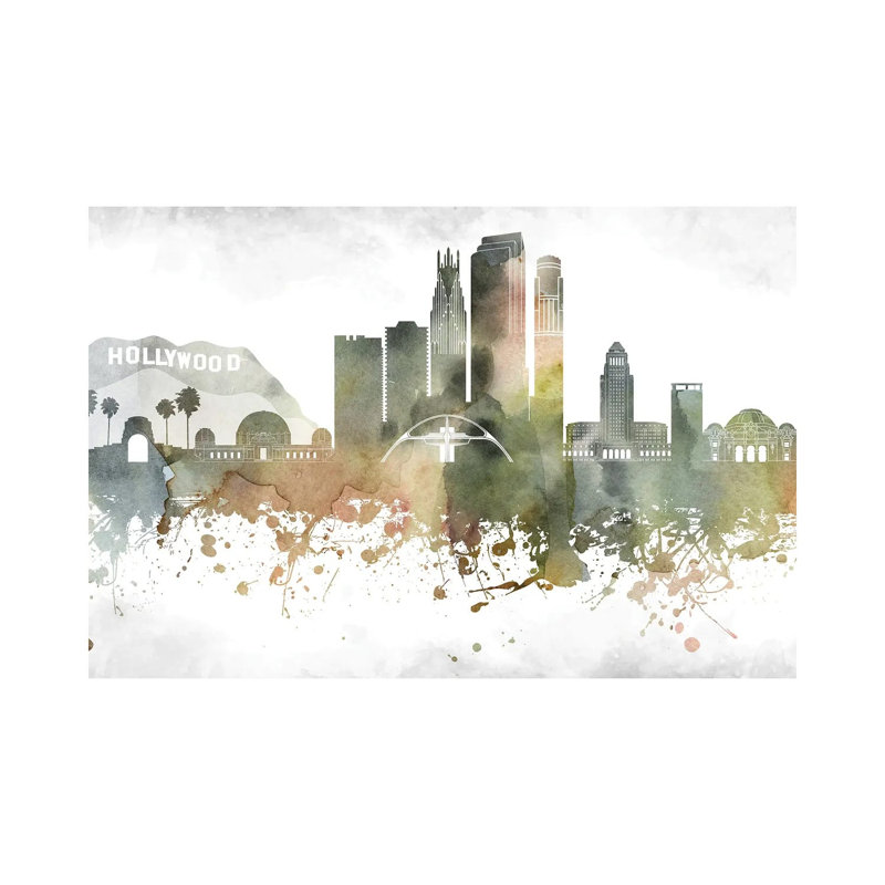 Los Angeles Skyline - Wrapped Canvas Print, 66.04 cm H x 45.72 cm W
