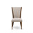 7 Piece Dining Set Consists of a Round Kitchen Table with Pedestal and 6 Light Tan Linen Fabric Parson Chairs, Antique Walnut-777856307