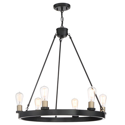 Campuzano 6 - Light Waggon Wheel Chandelier