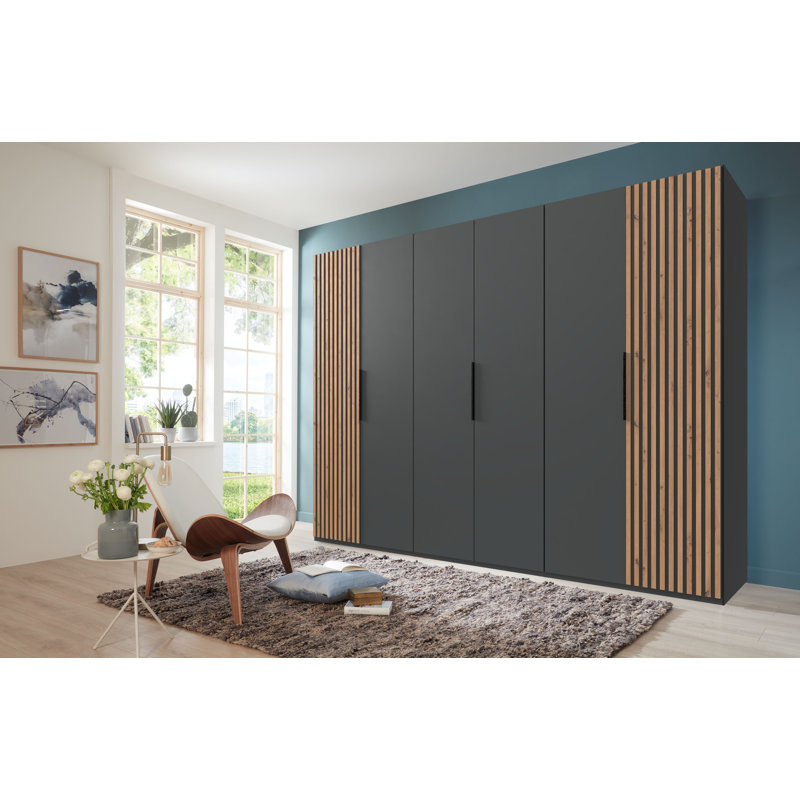 Ameeran 6 Door Wardrobe, Graphite / ABS artisan oak