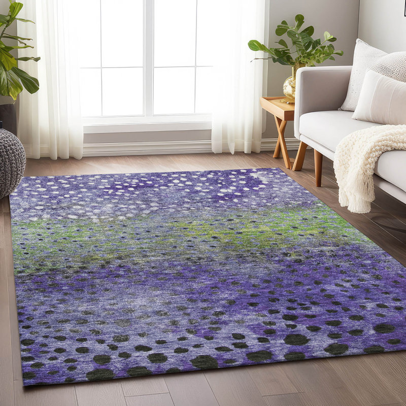 Tapis mauve lavable intérieur / extérieur Nuvane , 9 pi x 12 pi