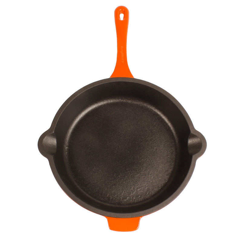 Maniteau 5 Piece Enameled Cast Iron Cookware Set, Orange