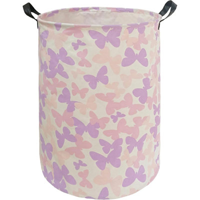 Panier à linge rond avec paniers à linge avec poignées, panier de rangement pour panier à linge