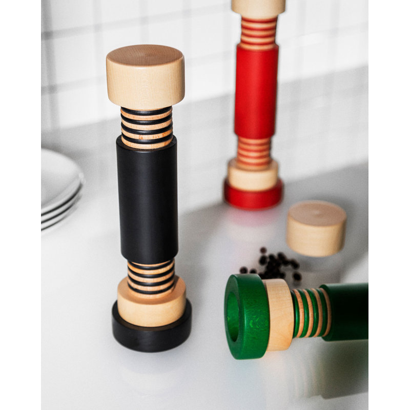Natural Beechwood and Black Pepper Mill by Ettore Sottsass