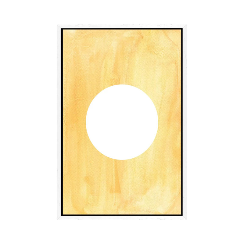 Mellow Yellow Sun - Painting on Canvas, White Framed, 101.6cm H x 66.04cm W x 3.81cm D
