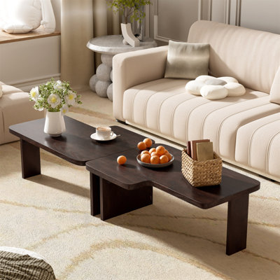 Ensemble de table basse moderne et minimaliste, table basse rectangulaire avec motif d'épissage, table de combinaison multifonctionnelle