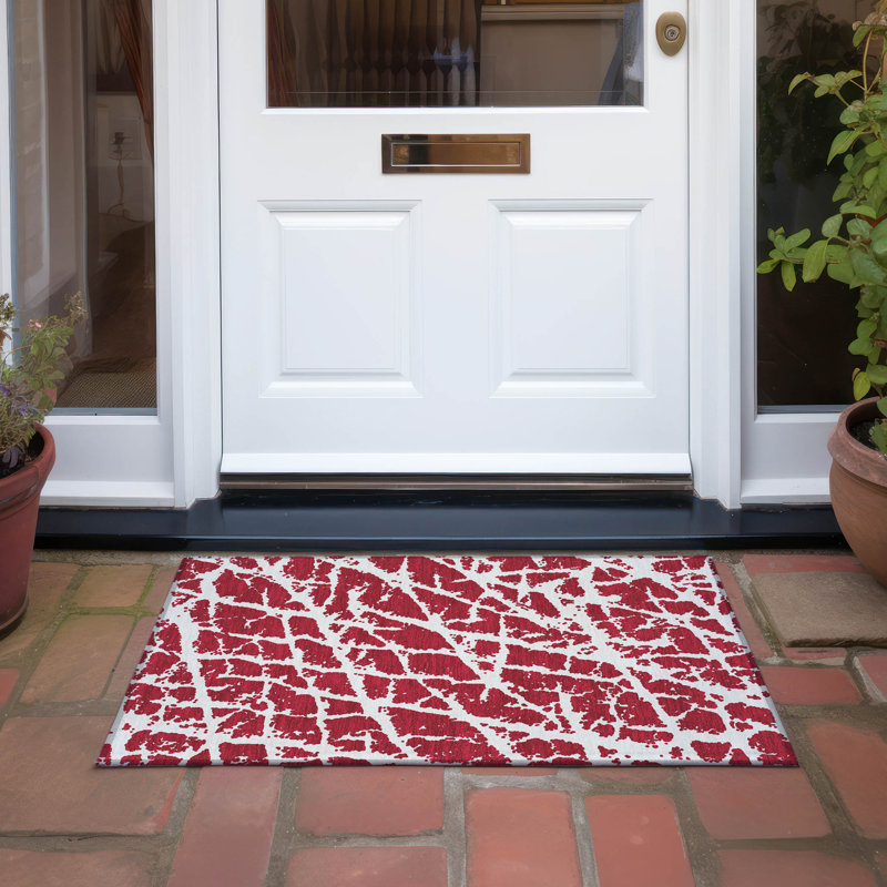 Tapis intérieur / extérieur Kyrie avec envers antidérapant, Rectangle 1 pi 8 po x 2 pi 6 po