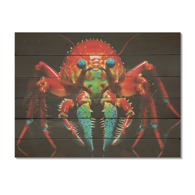 Art mural moderne sur bois de pin naturel, Raimboo Mantis