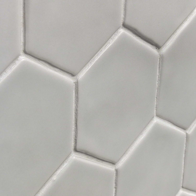 Meadowmere 3" Hexagon Matte Ceramic Tile, Cement Gray