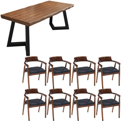 American style solid wood dining table set.