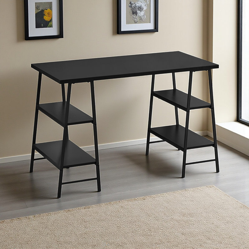 Bureau d'ordinateur à 3 niveaux et 4 tablettes Flax