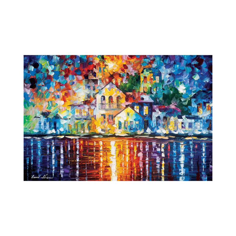 Sleepy Harbor by Leonid Afremov - Wrapped Canvas Painting, 152.5 cm H x 101.5 cm W