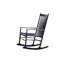 Chaise berçante noire en bois massif