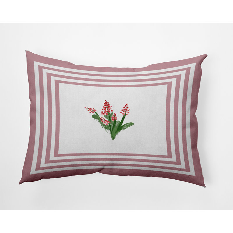 Floral Reversible Throw Pillow, 14"H x 20"W, Rectangular