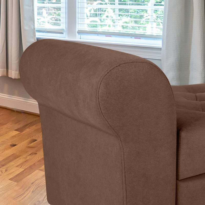 Dody Upholstered Storage Bench, Brown