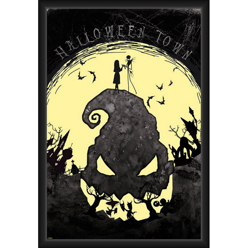 BUY ART FOR LESS Officially Licenced Nightmare Before Christmas - Oogie Boogie - Framed Art Poster - 24 x 36 Inch - Sturdy Engineered Wood Frame with Plexi Glass - Ready to Hang