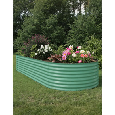 2 Pcs Raised Garden Beds Outdoor Galvanized Steel Planter Box for Vegetables Flowers - Green 10x4x1.5 FT