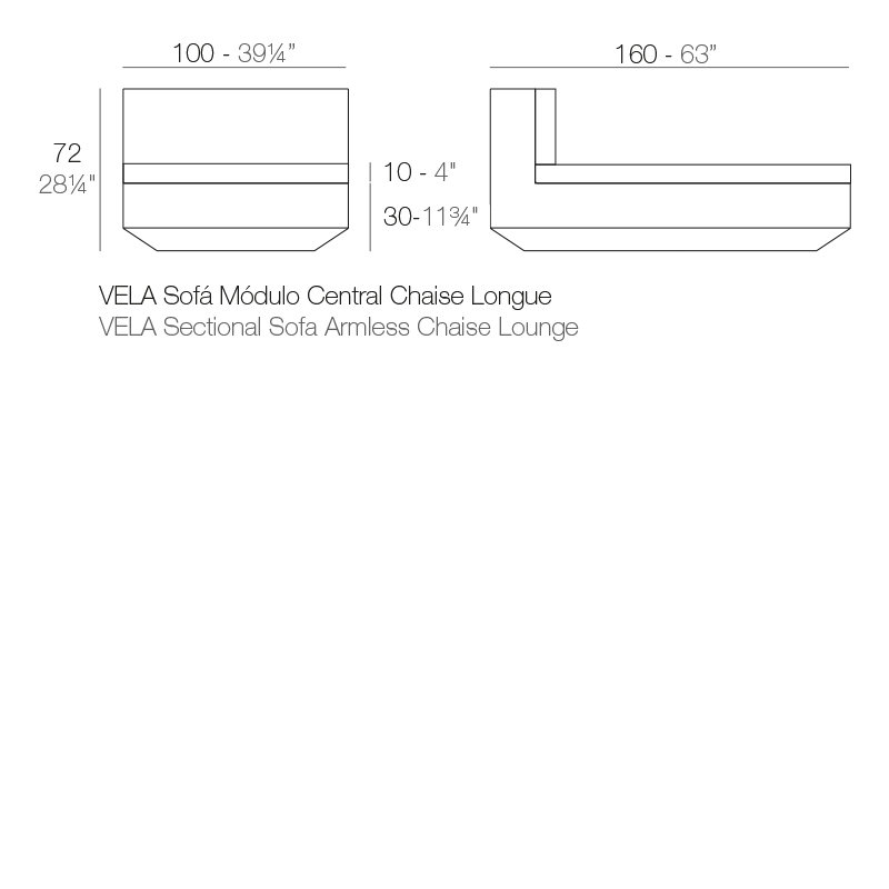 Vela - Armless Chaise Lounge - Basic, White