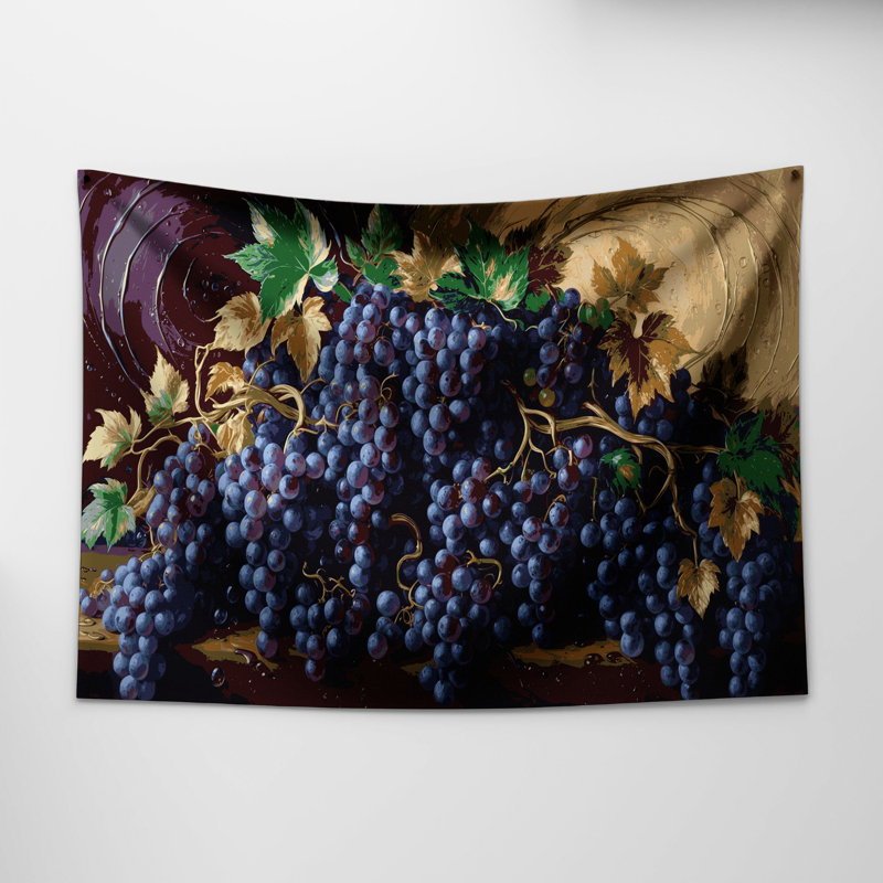 Tapisserie murale «Fruit Grape Champagne», 26 po x 36 po