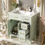 Meuble-lavabo de 30 po avec lavabo en céramique, armoire de rangement moderne avec portes à fermeture douce, tiroir standard à tiroir profond, meuble-lavabo élégant pour les petites salles de bain