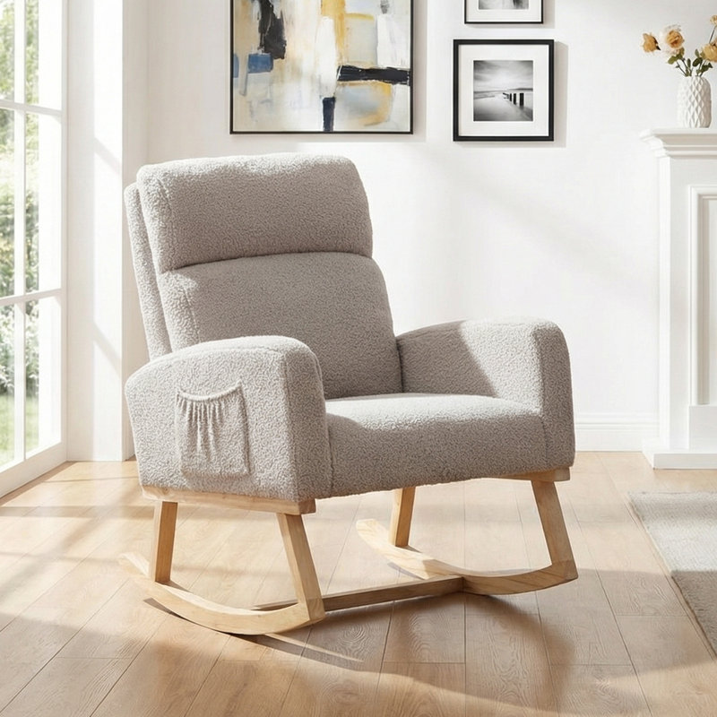 Rocking Chair, Light Gray