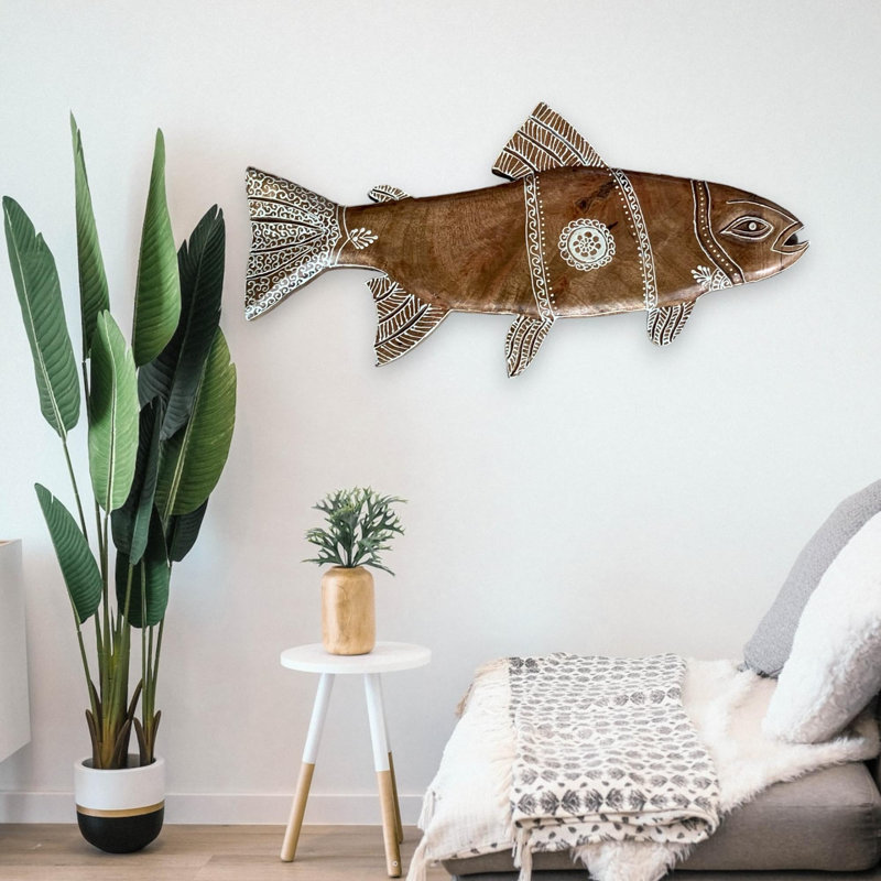 Art mural en bois Bonefish - Henné naturel