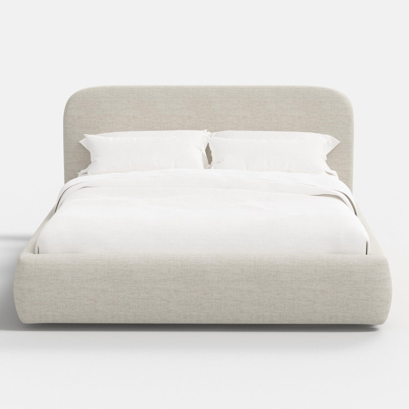 Daphne Platform Bed, Full, Relaxed Linen Zinc