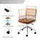 Ayris Adjustable Height Armless Swivel Leather Task Chair with Rattan Back
