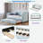 Upholstered Daybed With Trundle And Wood Slat-1420399163