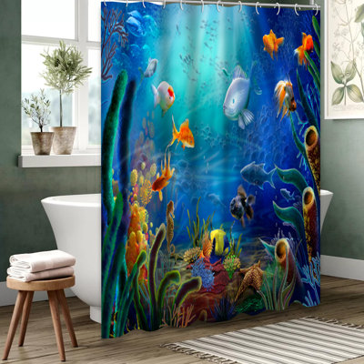 Rideau de douche coloré avec 12 crochets