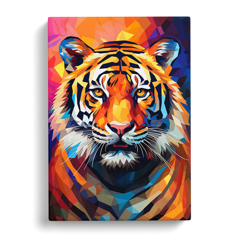 Tiger Cubism - No Frame Print, 50cm H x 35cm W x 3cm D