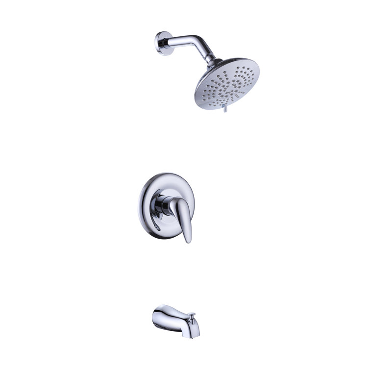 Robinet de baignoire et de douche avec valve brute, Chrome