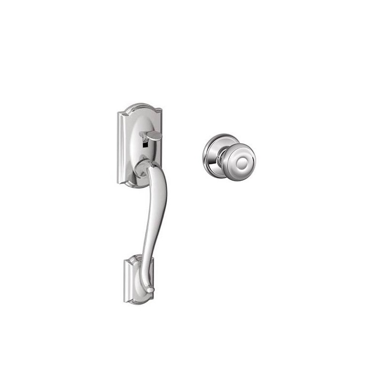 Camelot Lower Half Handle with Knob, Bright Chrome, Yes