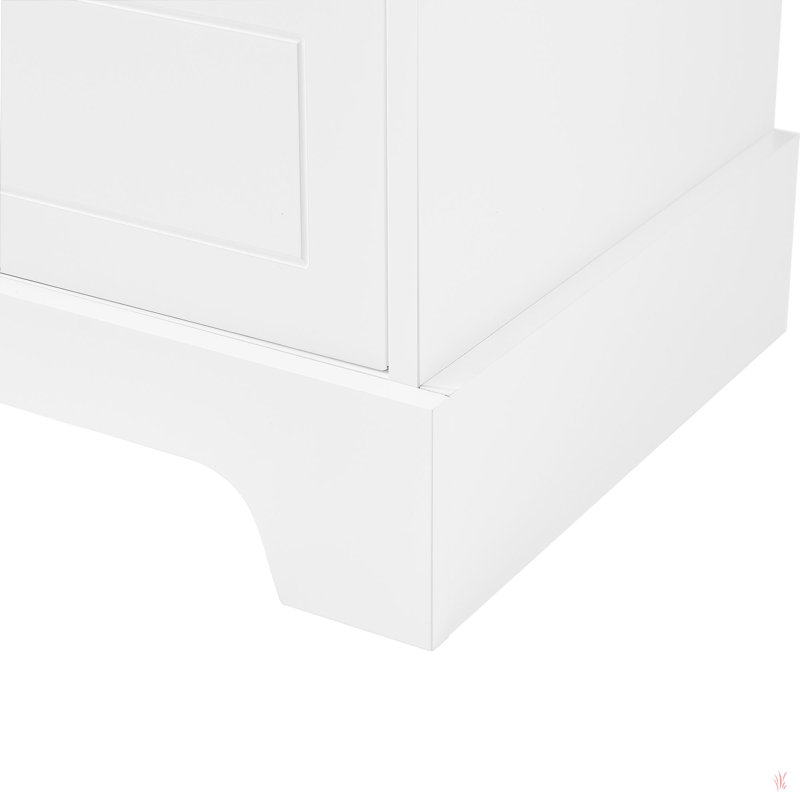 Armoire de rangement avec 2 portes et 4 tiroirs pour salle de bain, bureau, tablette réglable, panneau de fibres à densité moyenne avec finition peinte