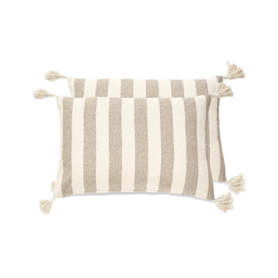 French Stripe Pillow With Insert-set Of 2