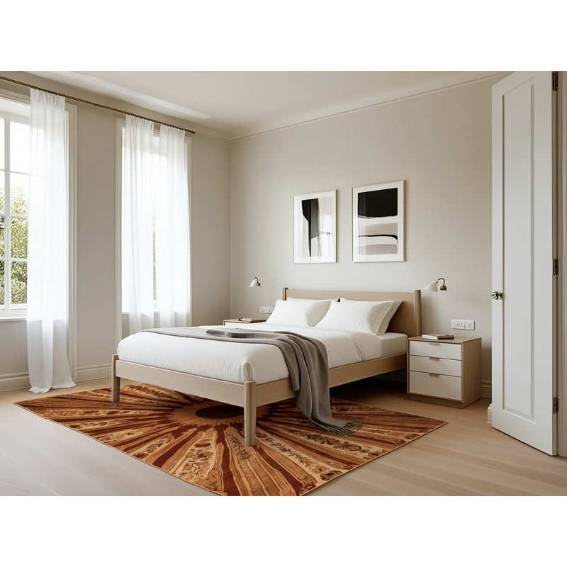 Tapis brun lavable à la machine, Rectangle 5 pi x 7 pi
