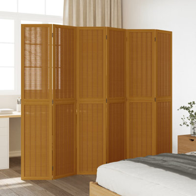 Aleinah 215cm W 6 - Panel Solid Wood Folding Room Divider
