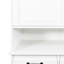 Armoire de buanderie autoportante - Panier inclinable, Portes, Tablette, Rangement multiple, Blanc, Option de tablette réglable Panier facile d'entretien, Autoportant, Réglable, Blanc