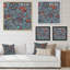 «Red Paisley Flowers On Gray», reproduction d'art sur toile traditionnelle-66837888-66837894