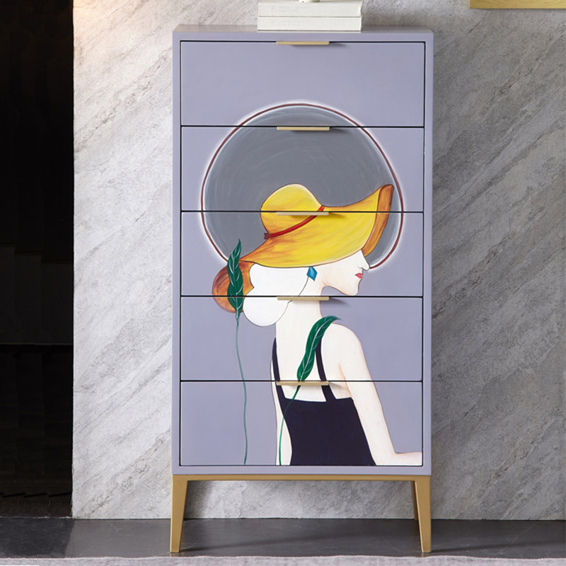 Light luxury solid wood painted decorative locker