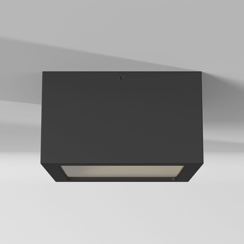 Kube LED Outdoor Flush Mount, Satin Black