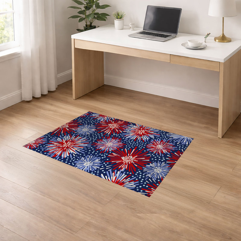 Tapis de bureau léger et antidérapant Fireworks, L 36 po x P 24 po