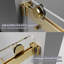 56 à 60 po X 76 po porte de douche coulissante double, 5/16 po verre trempé transparent facile à nettoyer or brossé-103531080