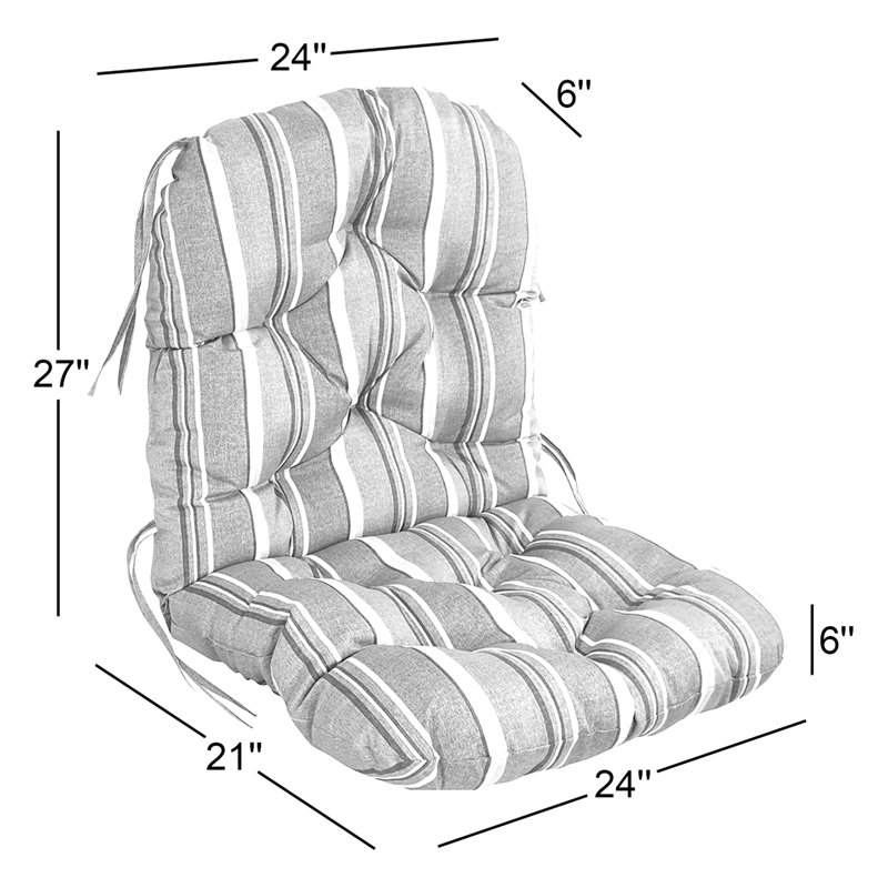 Outdoor 6'' Seat / Back Cushion, Haliwell Caribbean Stripe
