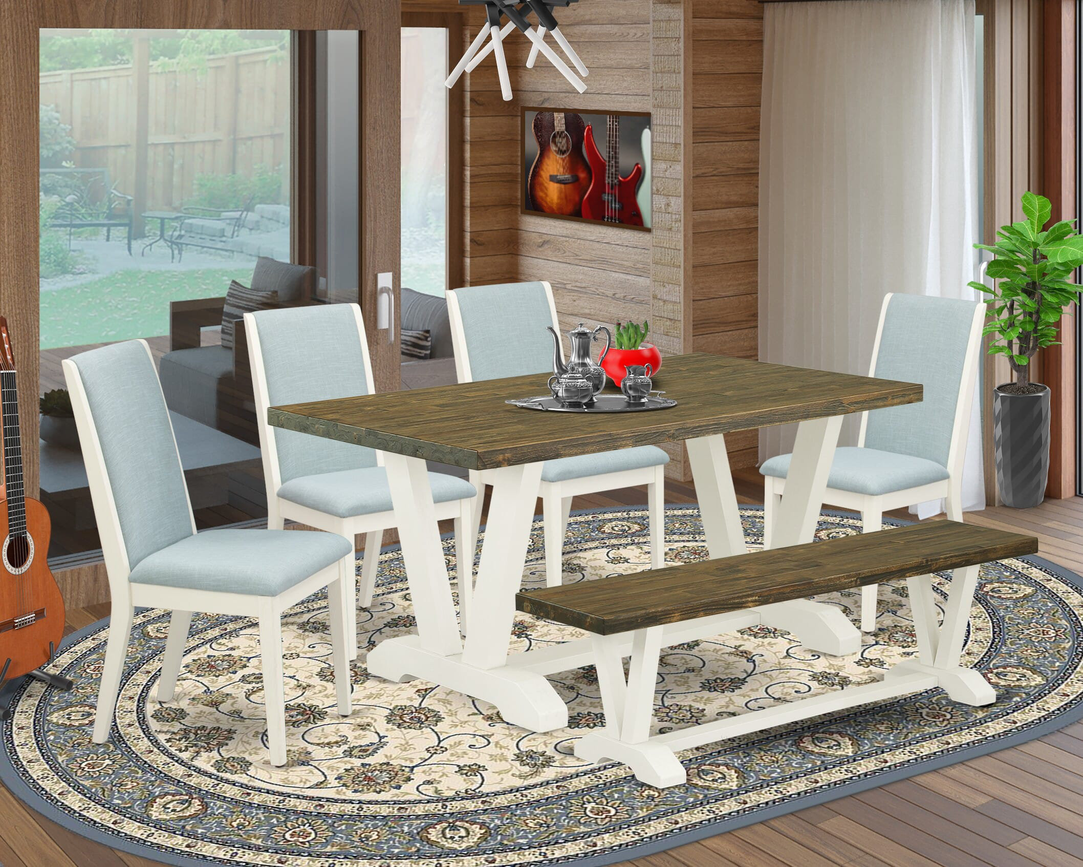 Red Barrel Studio 6 - Person Acacia Solid Wood Dining Set - Wayfair Canada